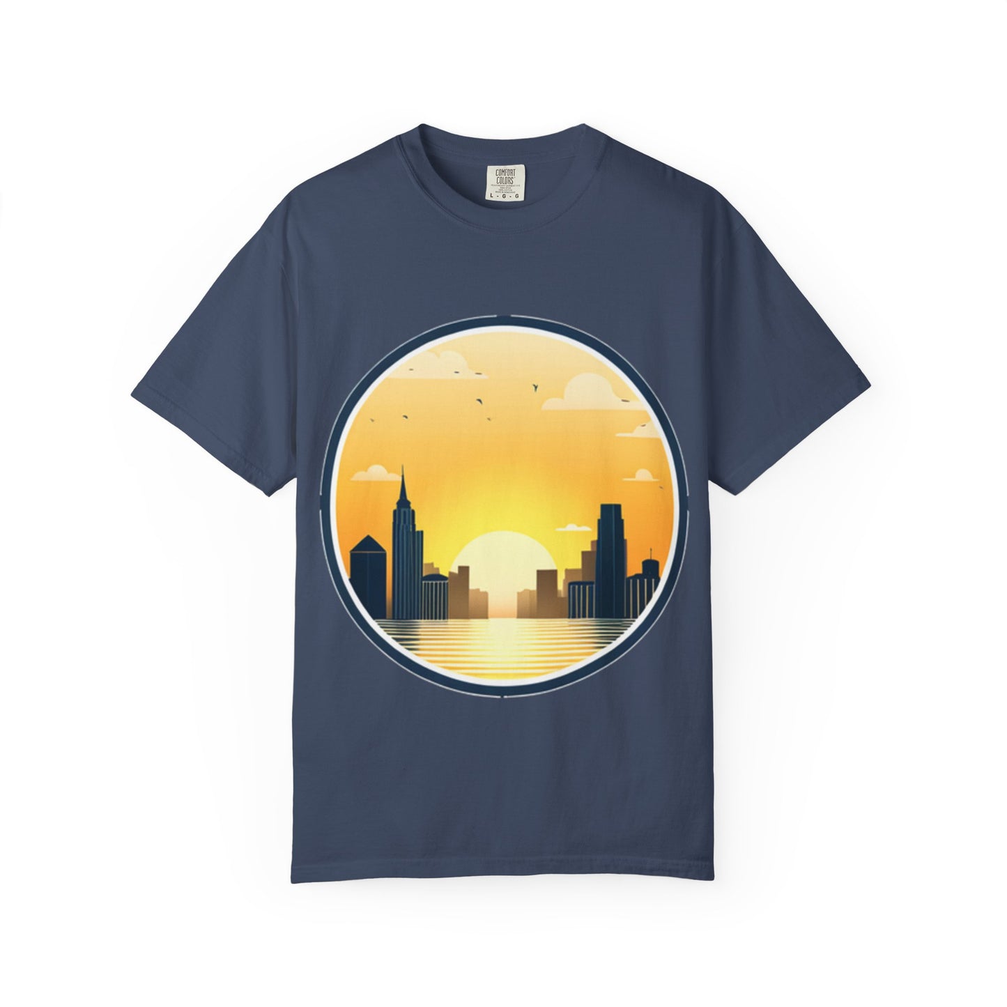 Sunset Cityscape Unisex T-Shirt - Inspirational Matthew 5:14 Design