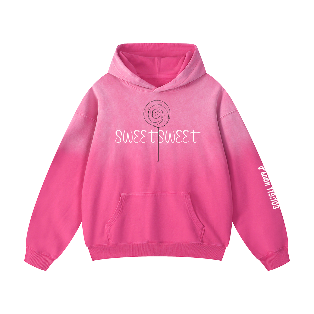Sweet Word-Heavyweight Sunfade Oversized Hoodie