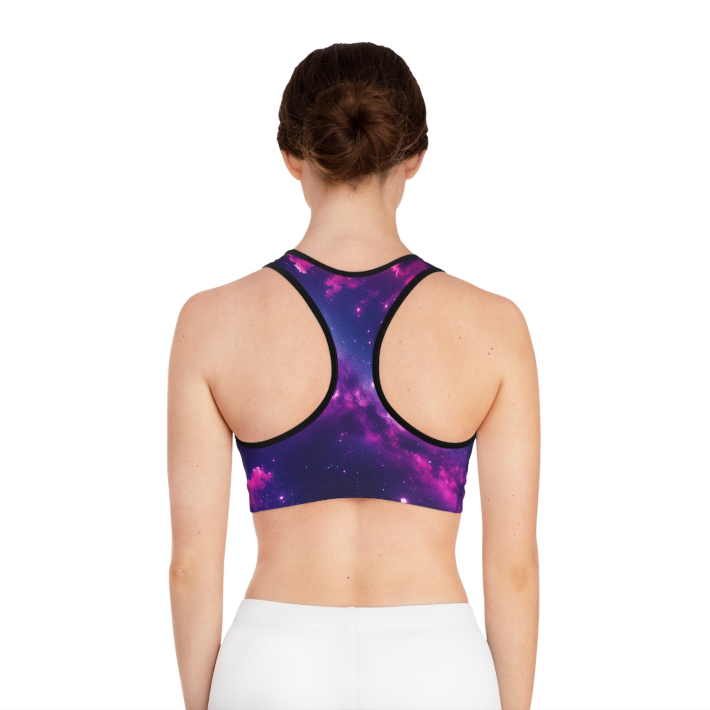 Galactic Sports Bra, Cosmic Workout Top, Yoga Bra, Fitness Apparel, Interstellar Activewear, Space-Themed Gym Wear