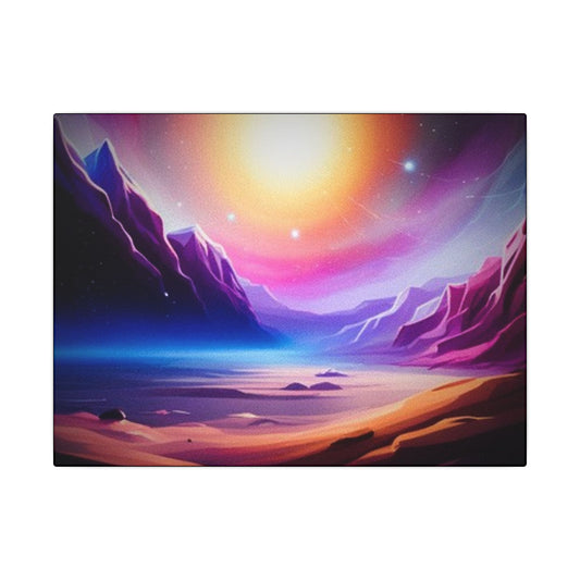 GOOD KARMA. Stretched Canvas Art - Vibrant Sunset Landscape