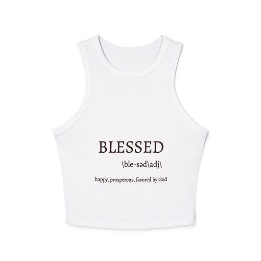 Blessed Racer Tank Top for Women - Faith-Inspired Activewear