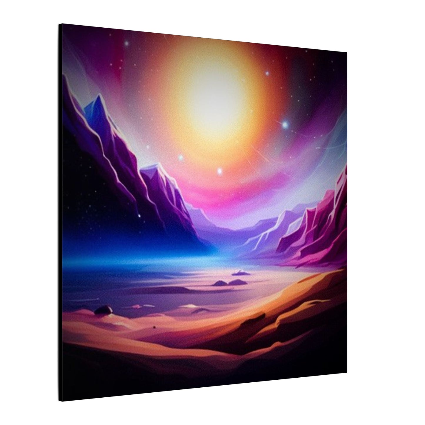 GOOD KARMA. Stretched Canvas Art - Vibrant Sunset Landscape