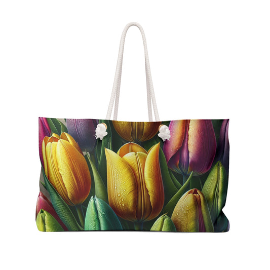 Colorful Tulip Weekender Bag - Perfect for Travel and Spring Outings