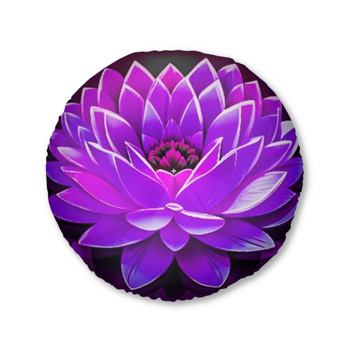 Vibrant Lotus Tufted Floor Pillow - Round Meditation Seat