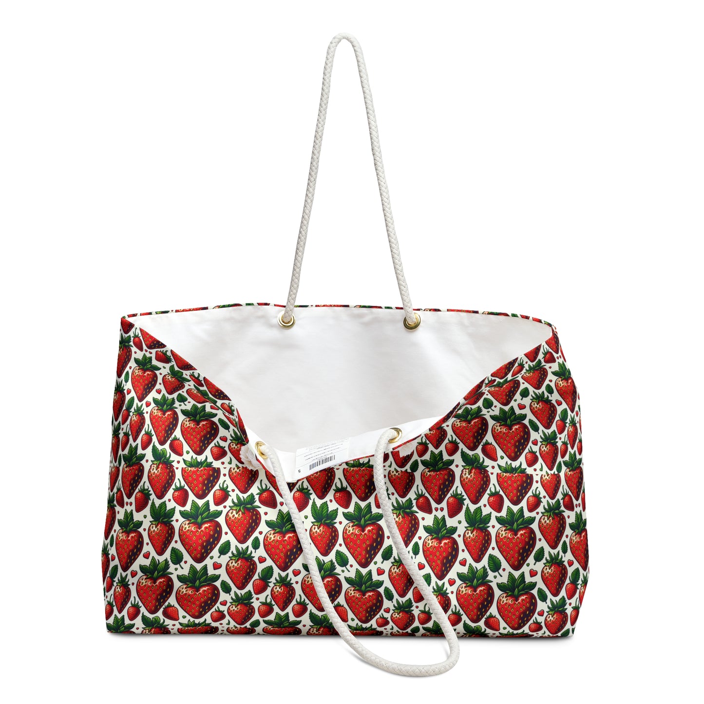 Strawberry Pattern Weekender Bag - Perfect for Getaways and Summer Fun
