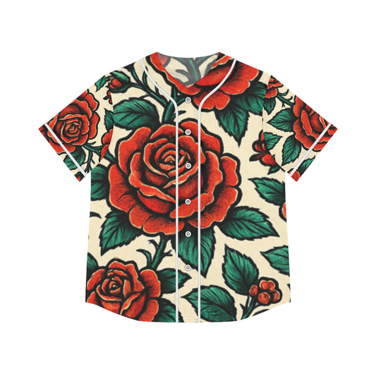 John 15:5 Jersey - Women's Floral Rose Baseball Jersey — Vintage Tattoo Style Vine-Yard 5