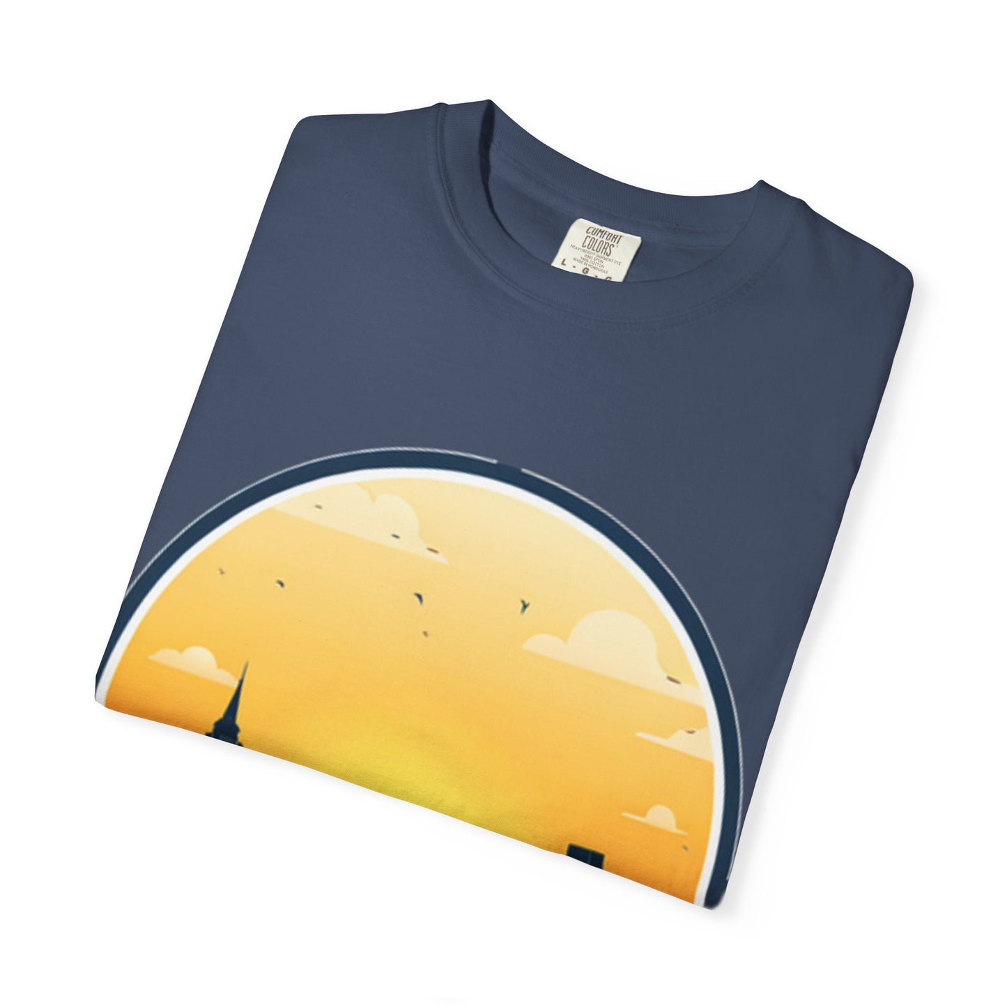 Sunset Cityscape Unisex T-Shirt - Inspirational Matthew 5:14 Design