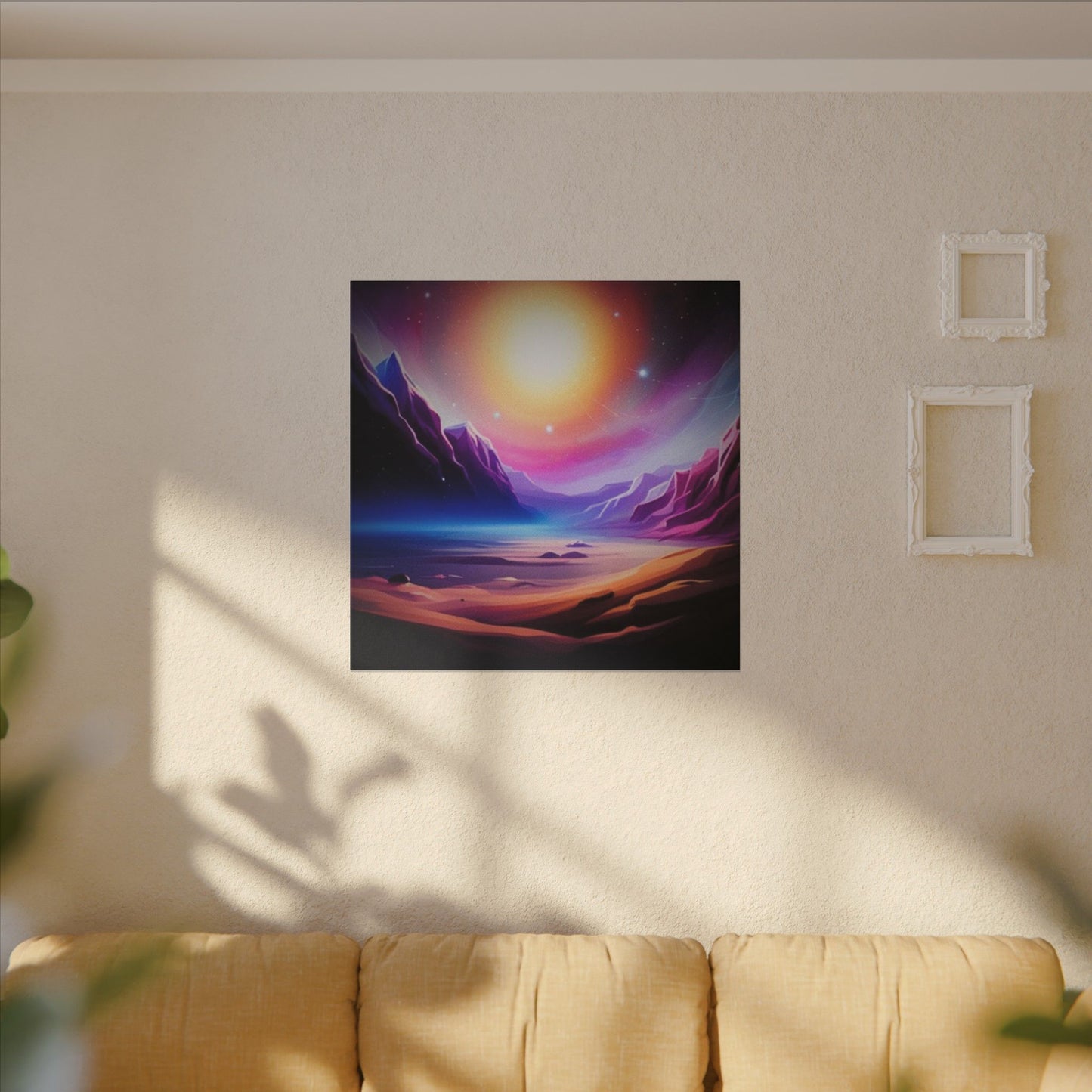 GOOD KARMA. Stretched Canvas Art - Vibrant Sunset Landscape