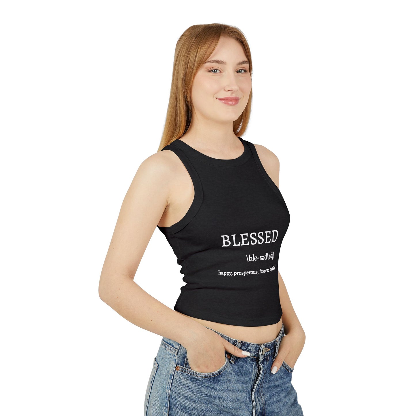Blessed Racer Tank Top for Women - Faith-Inspired Activewear