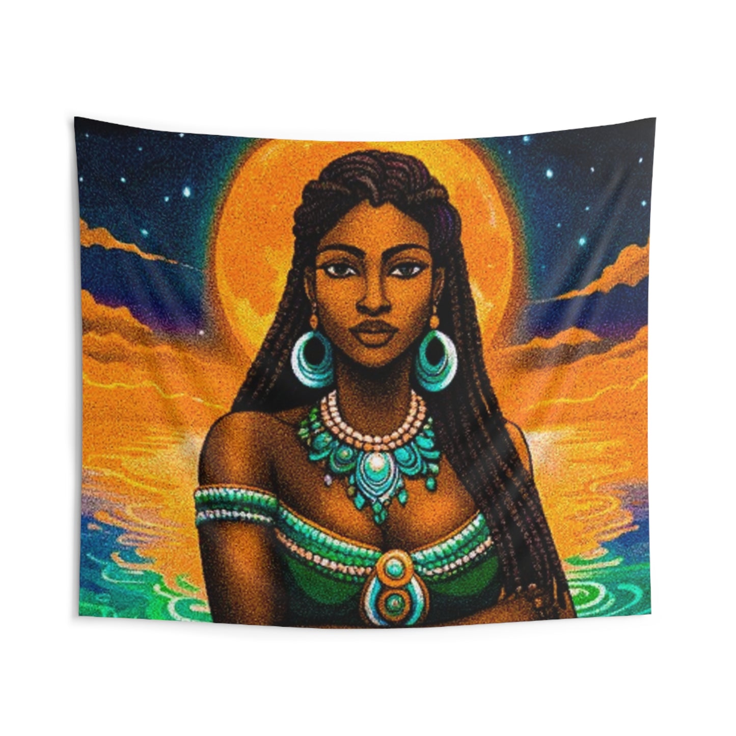 Bohemian Goddess Indoor Wall Tapestry - Ethnic Home Decor, Perfect for Meditation & Relaxation