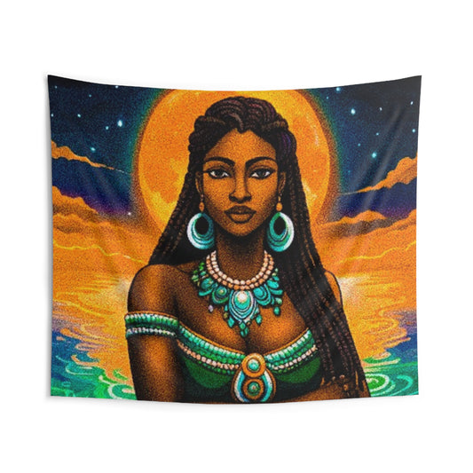 Bohemian Goddess Indoor Wall Tapestry - Ethnic Home Decor, Perfect for Meditation & Relaxation