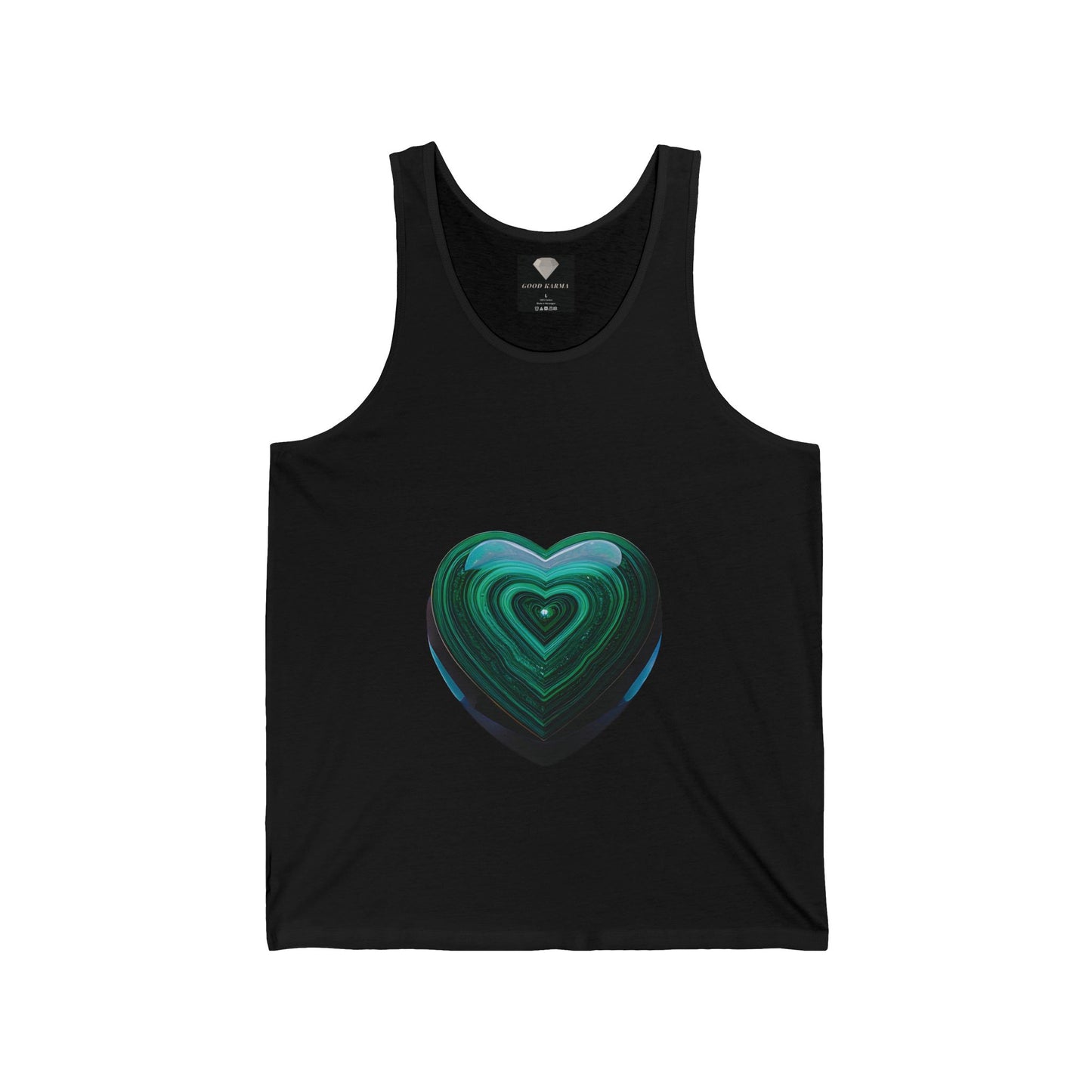 Heartfelt Love Unisex Jersey Tank, Casual Summer Top, Gift for Her, Workout Wear, Inspirational Tee, Heart Design Shirt