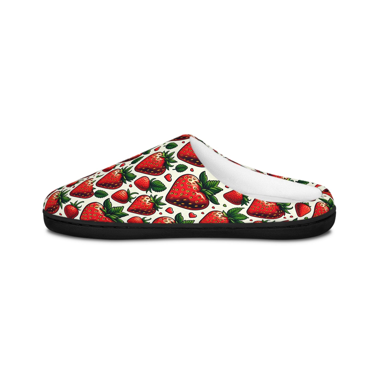 Strawberry Print Women's Indoor Slippers - Cozy and Cute for Home Comfort