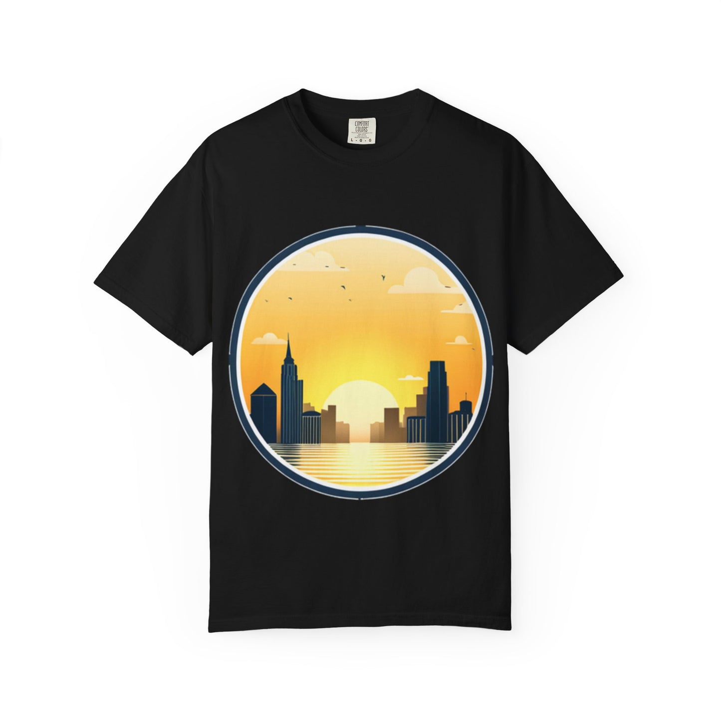 Sunset Cityscape Unisex T-Shirt - Inspirational Matthew 5:14 Design