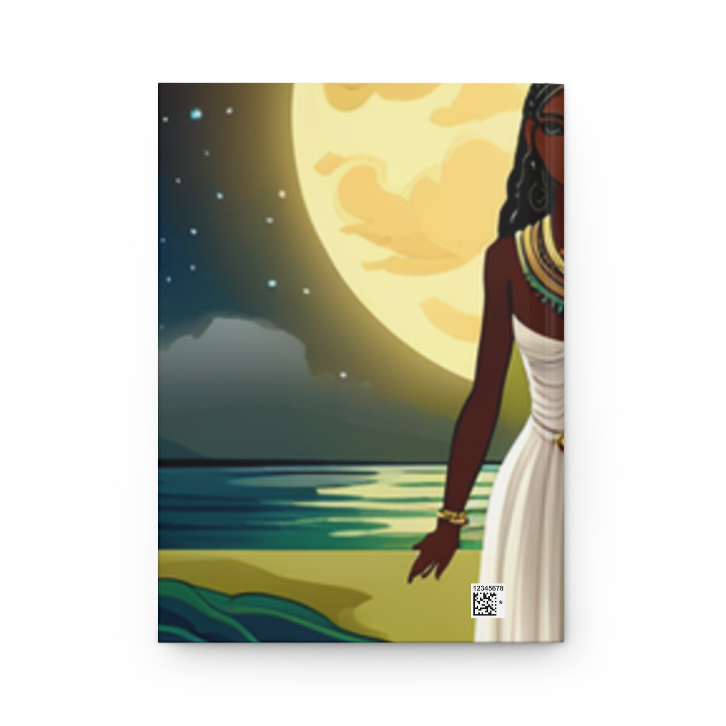 Bohemian Hardcover Journal - Moonlit Ocean Design for Dreamers