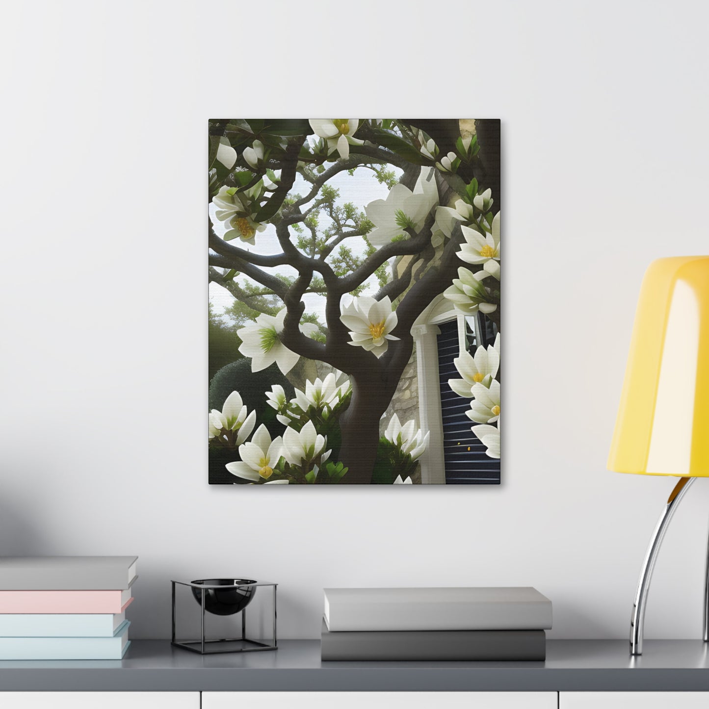 Floral Canvas Art Print - 1.5' Stretched Wall Decor with Magnolia Design