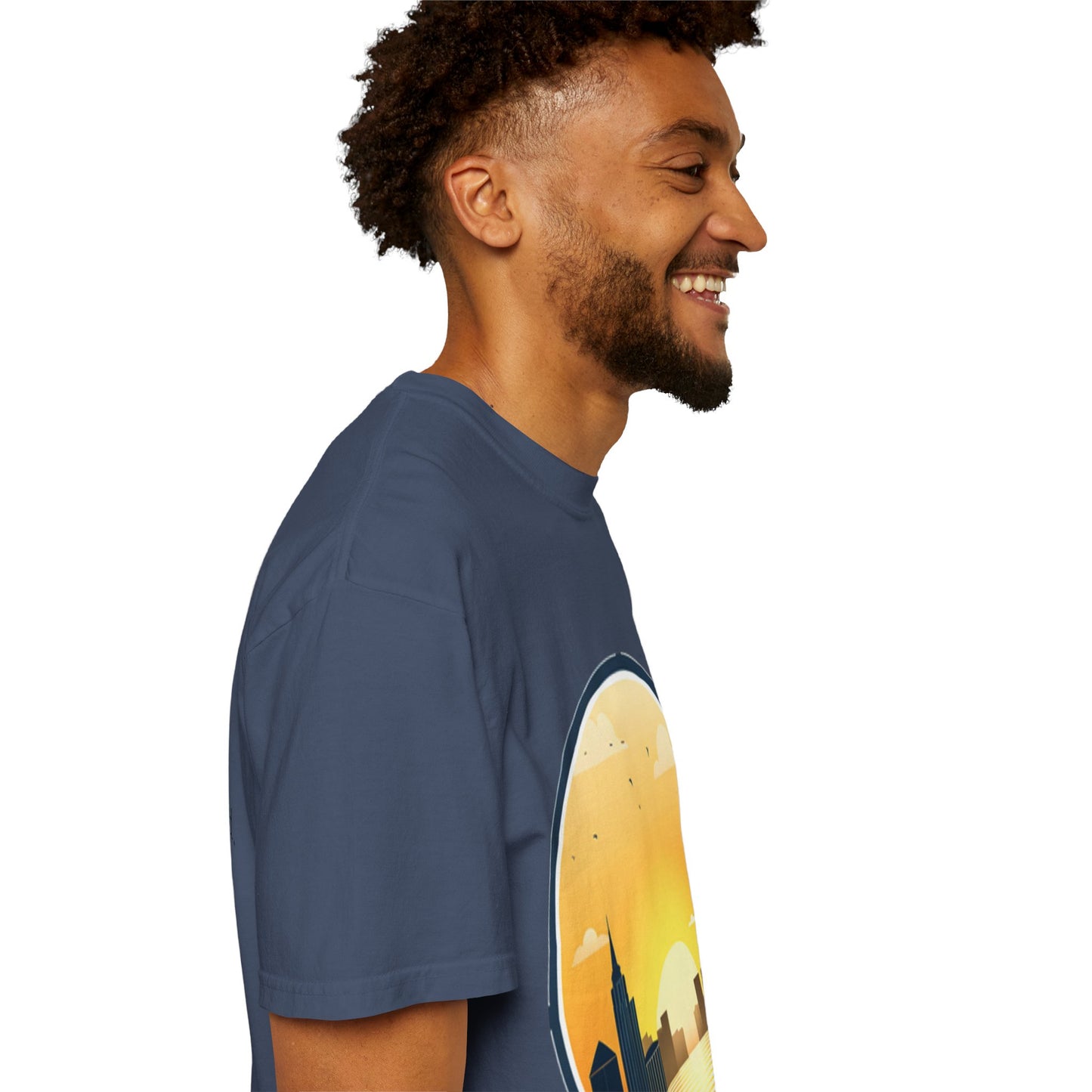 Sunset Cityscape Unisex T-Shirt - Inspirational Matthew 5:14 Design