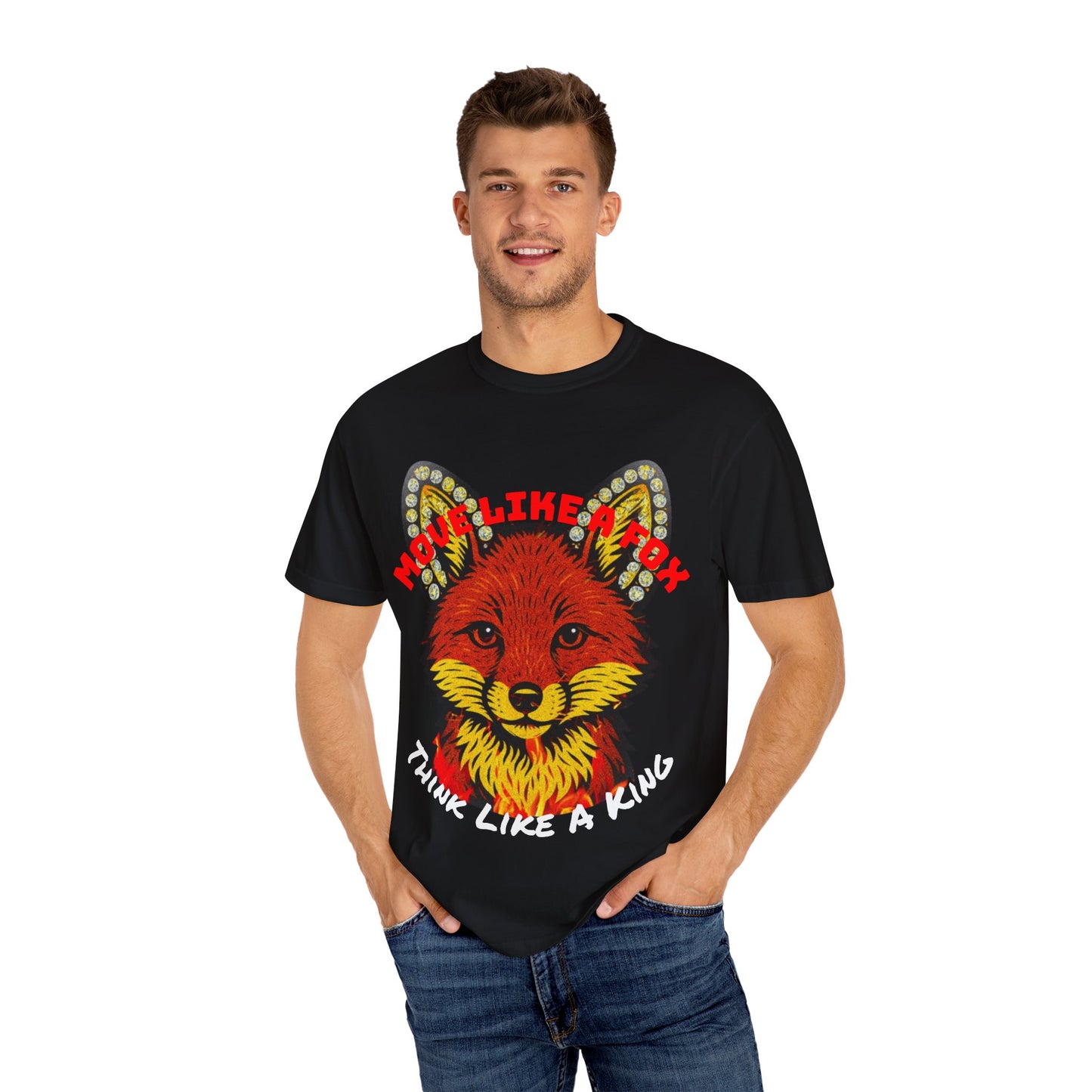 Bold Fox Graphic Unisex T-Shirt | Think Like A King | Motivational Tee, Unique Gift, Animal Lover Style, Casual Wear, Summer Essential