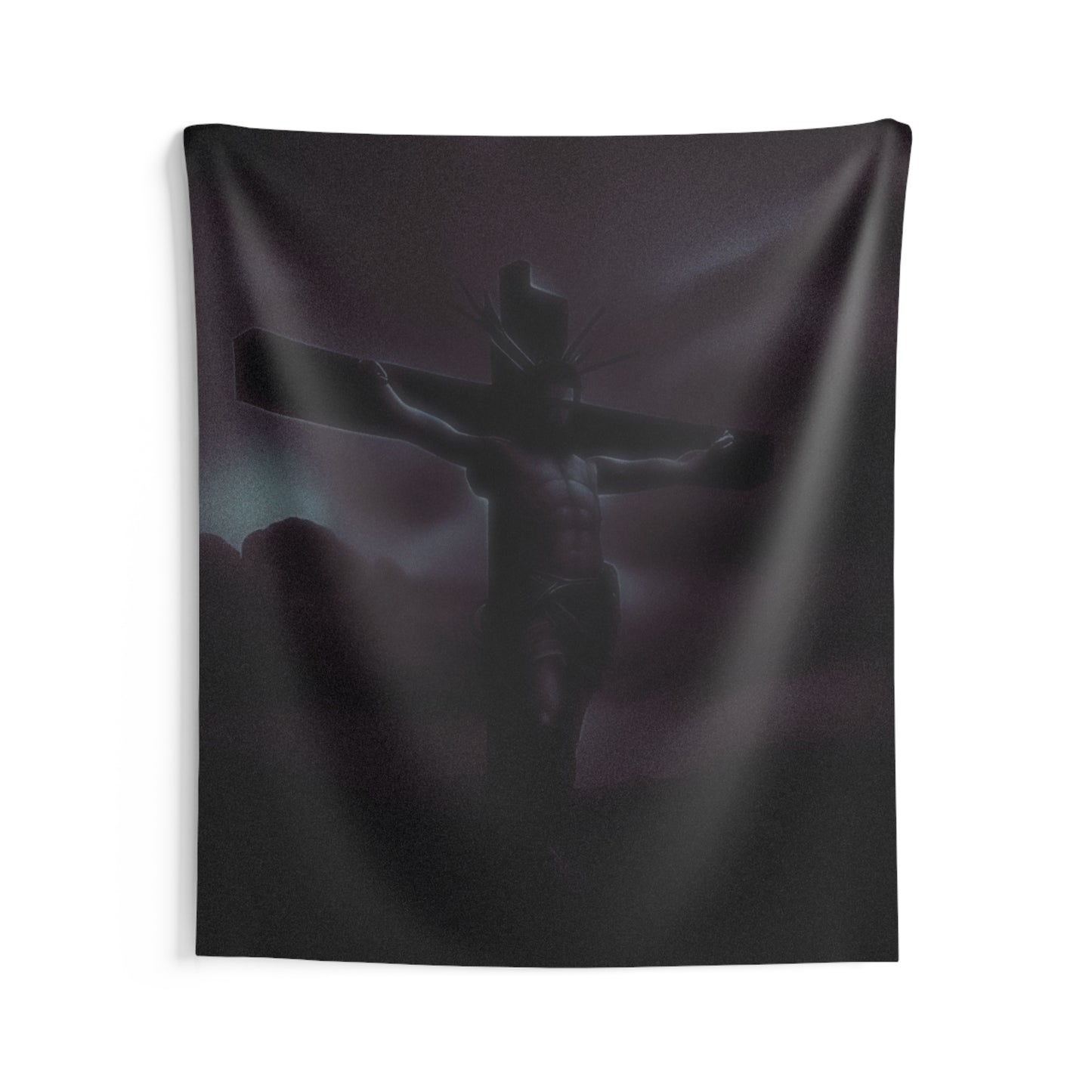 Dark Christ Wall Tapestry - Spiritual Home Decor for Faith and Reflection