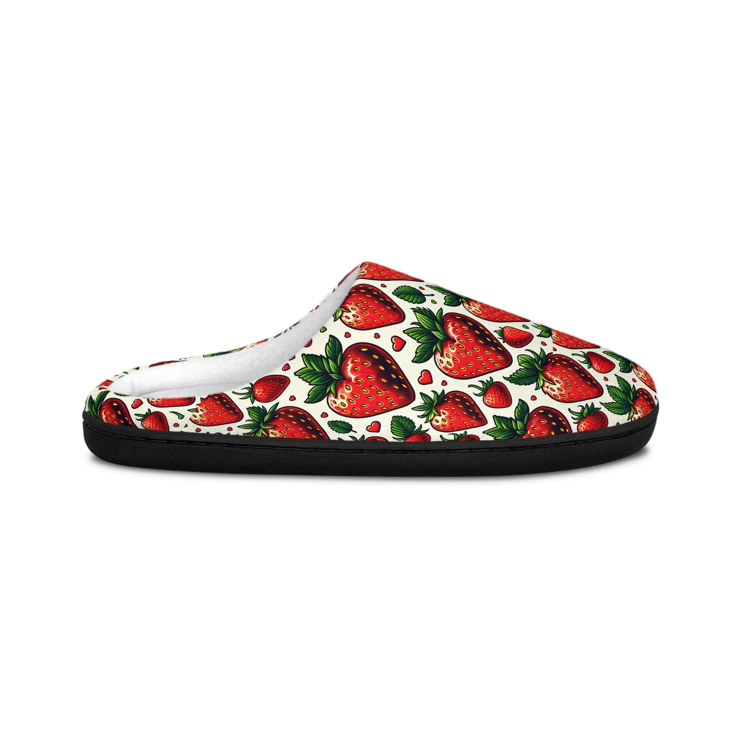 Strawberry Print Women's Indoor Slippers - Cozy and Cute for Home Comfort