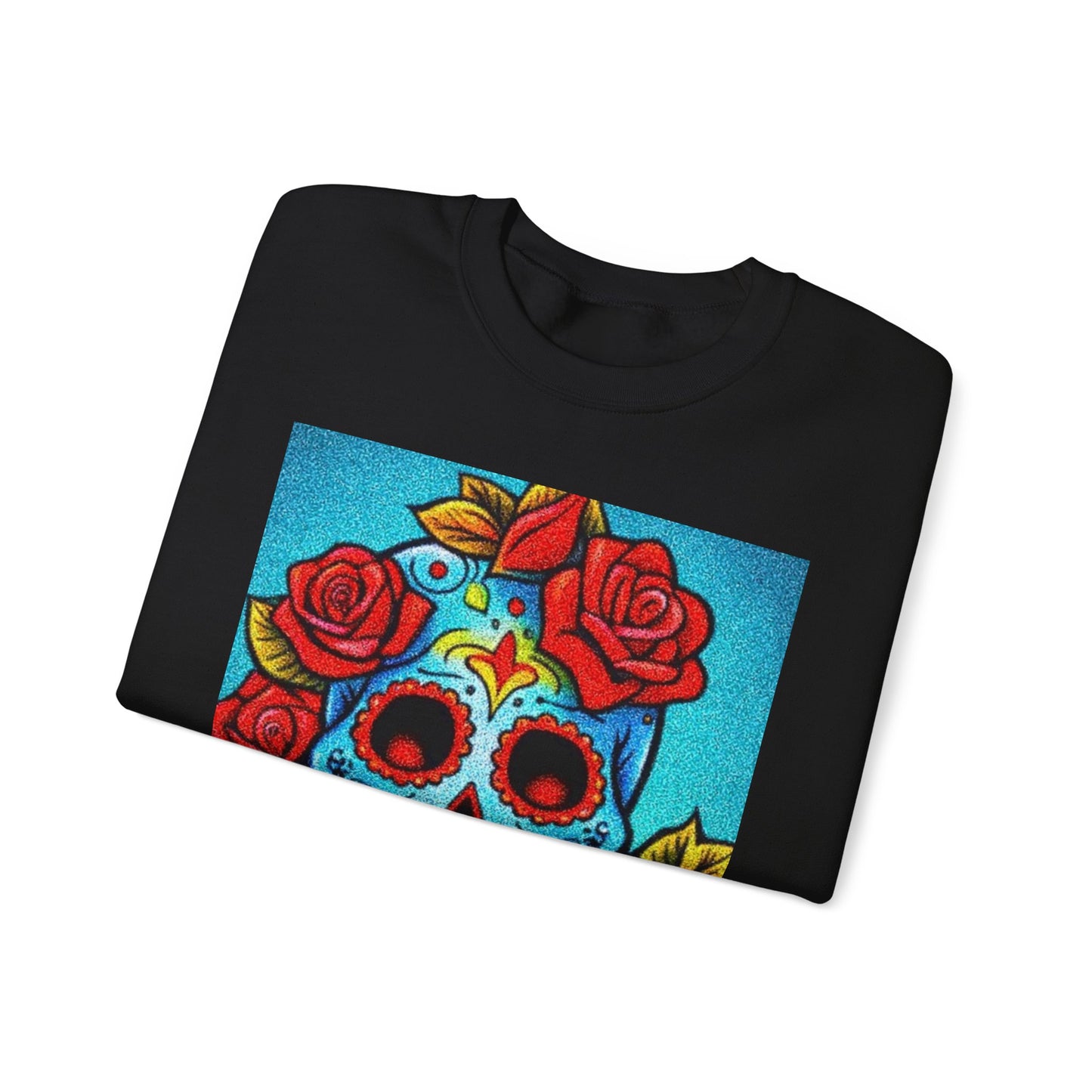 Day of the Dead Skull Sweatshirt - Unisex Heavy Blend Crewneck with Floral Design