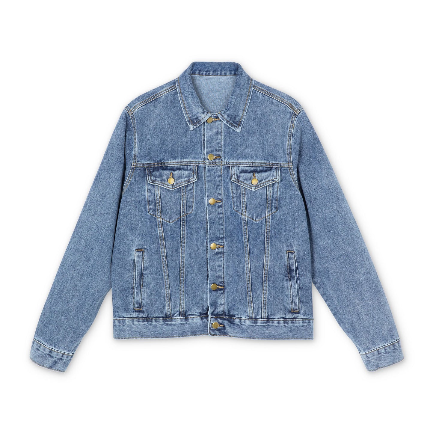 Men's Denim Jacket with Inspirational Sun Design