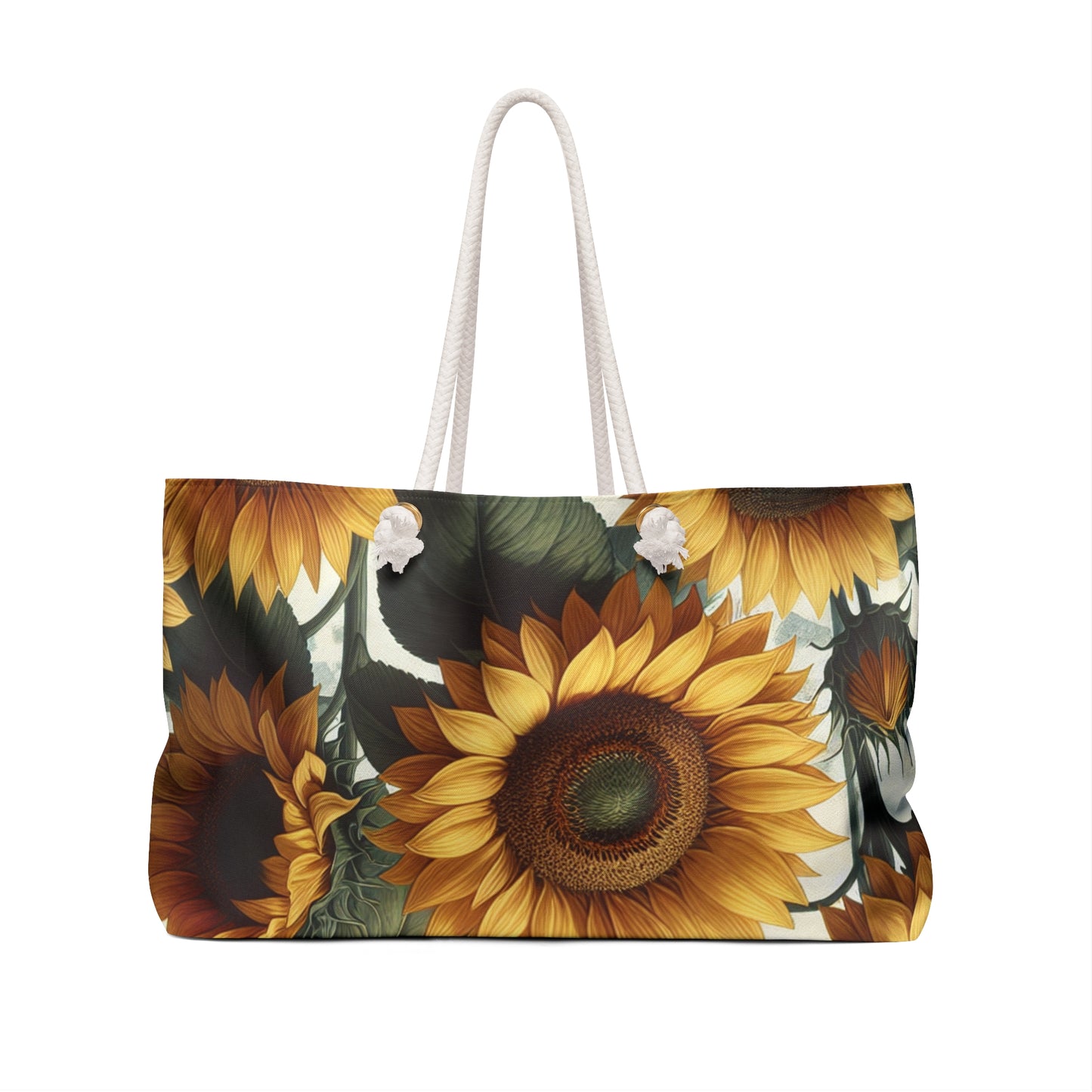 Sunflower Weekender Bag - Tote for Travel, Beach, Gym, Picnic, Gifts, Floral Design, Summer Vibes