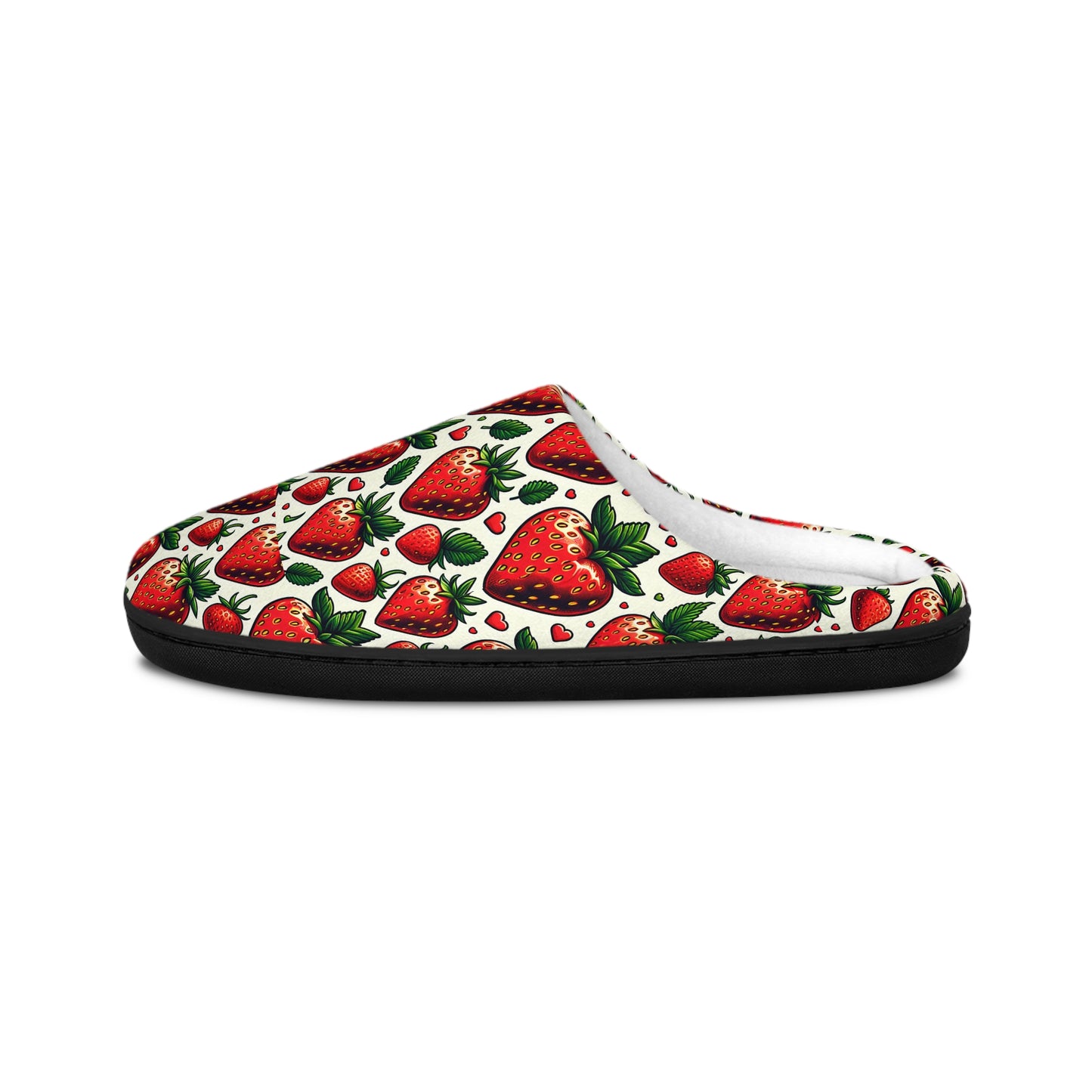 Strawberry Print Women's Indoor Slippers - Cozy and Cute for Home Comfort