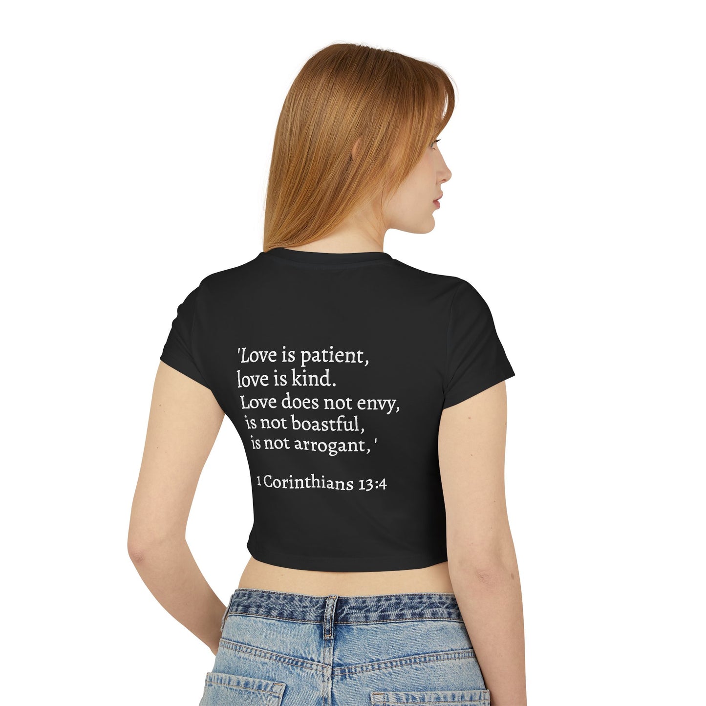 Women's Baby Tee - Love Definition Graphic Shirt | Inspirational Christian Quote