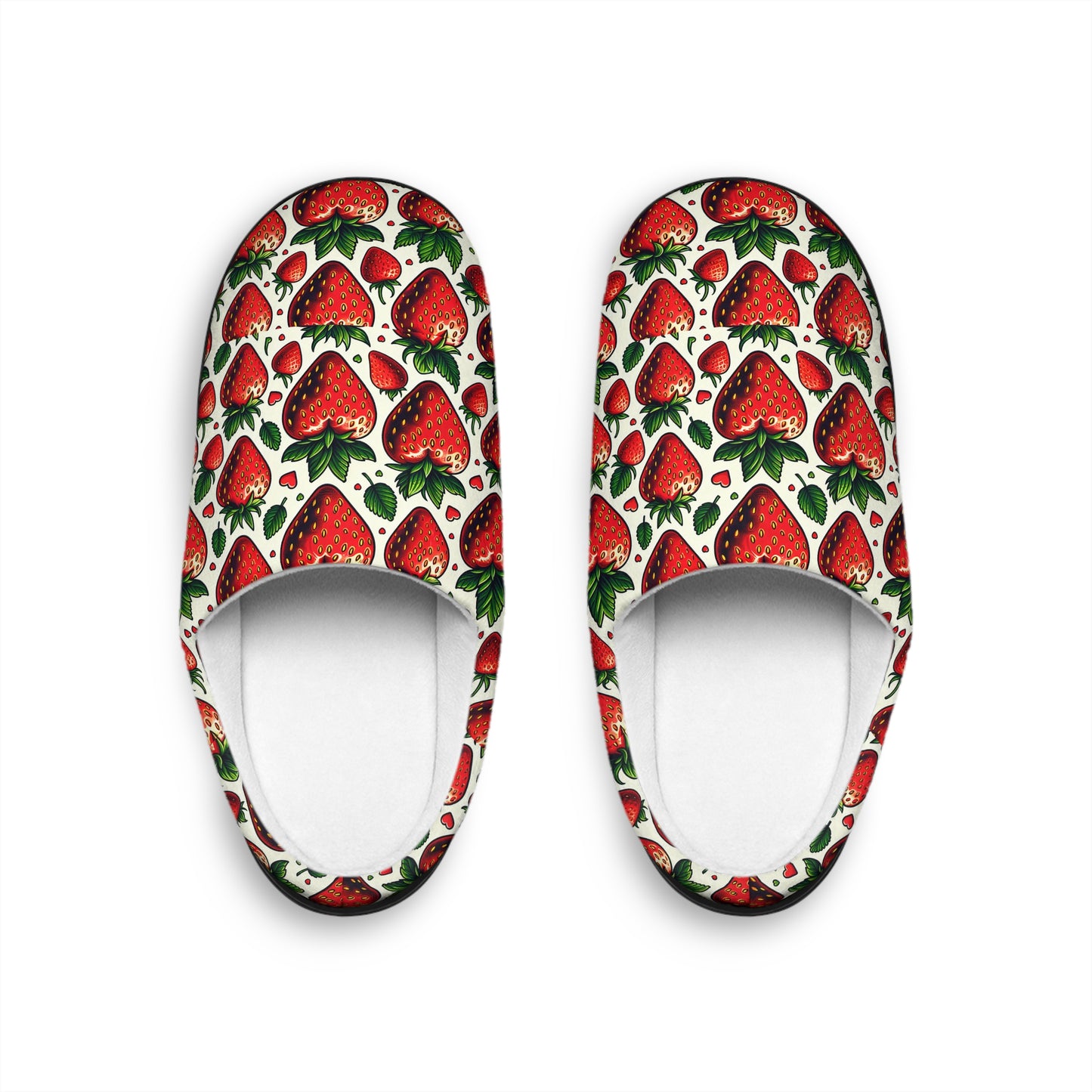 Strawberry Print Women's Indoor Slippers - Cozy and Cute for Home Comfort