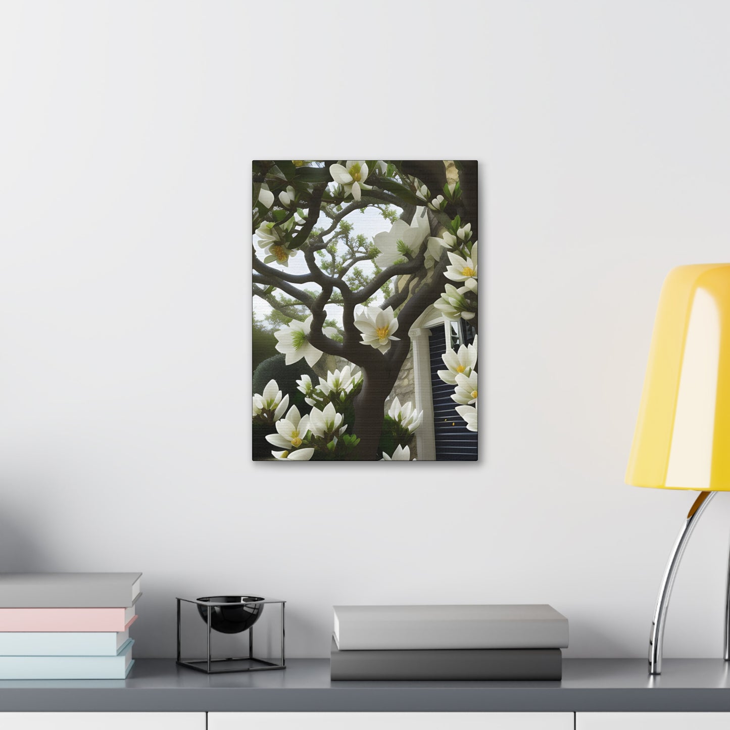 Floral Canvas Art Print - 1.5' Stretched Wall Decor with Magnolia Design