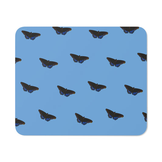 Butterfly Pattern Desk Mouse Pad - Vibrant Blue Office Decor for Nature Lovers