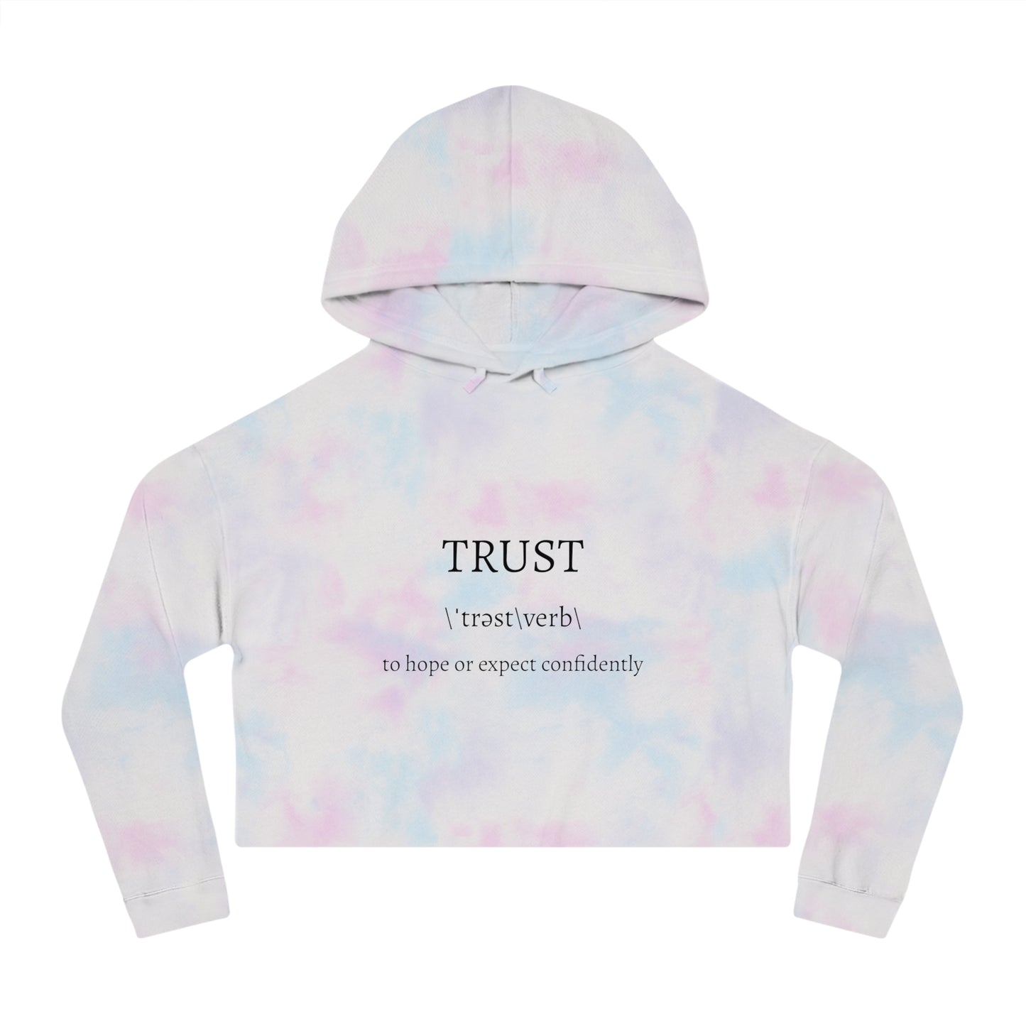 Women's Cropped Hooded Sweatshirt - Trust in the Lord Proverbs 3:5 Apparel