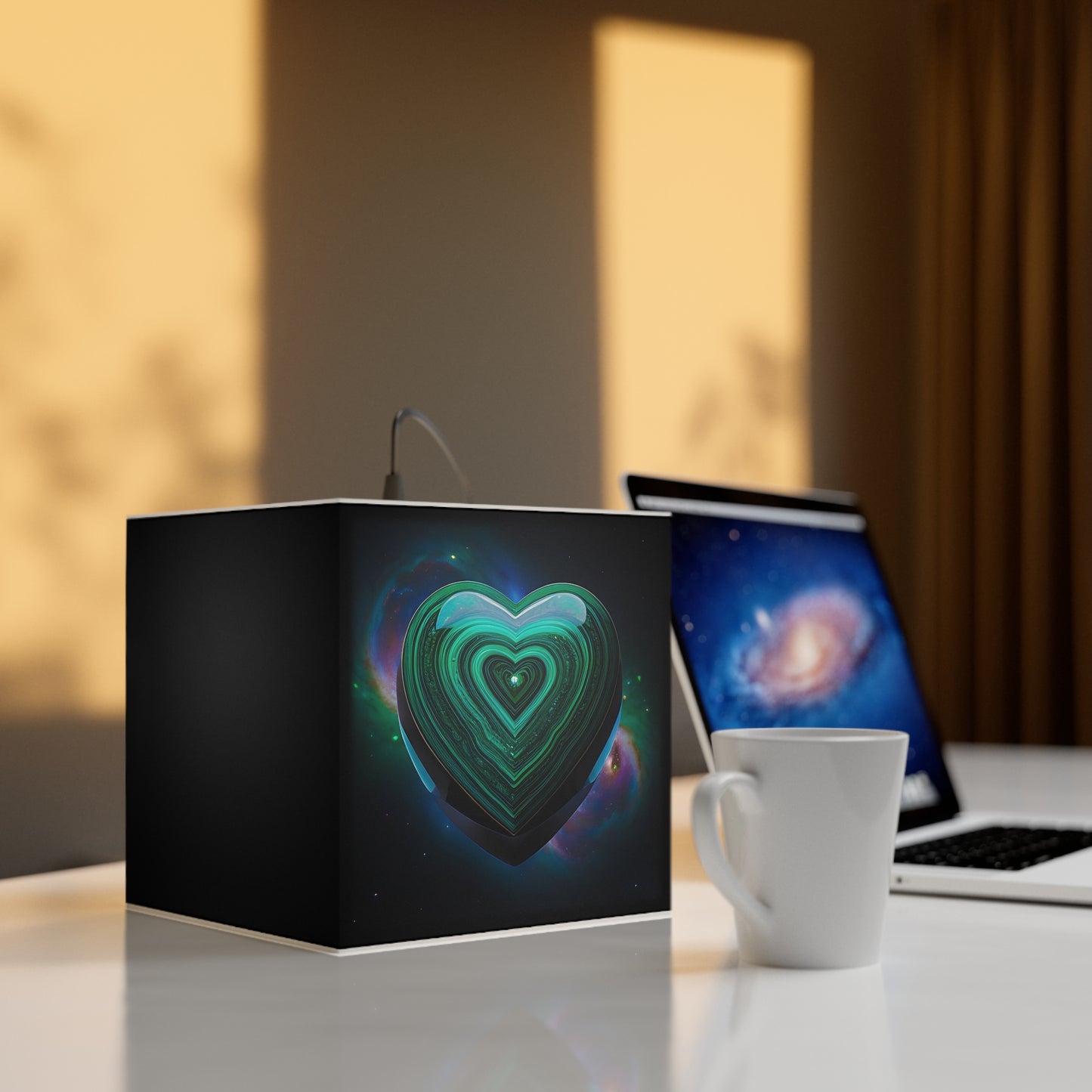 Stylish Light Cube Lamp with Heart Design - Modern Home Decor