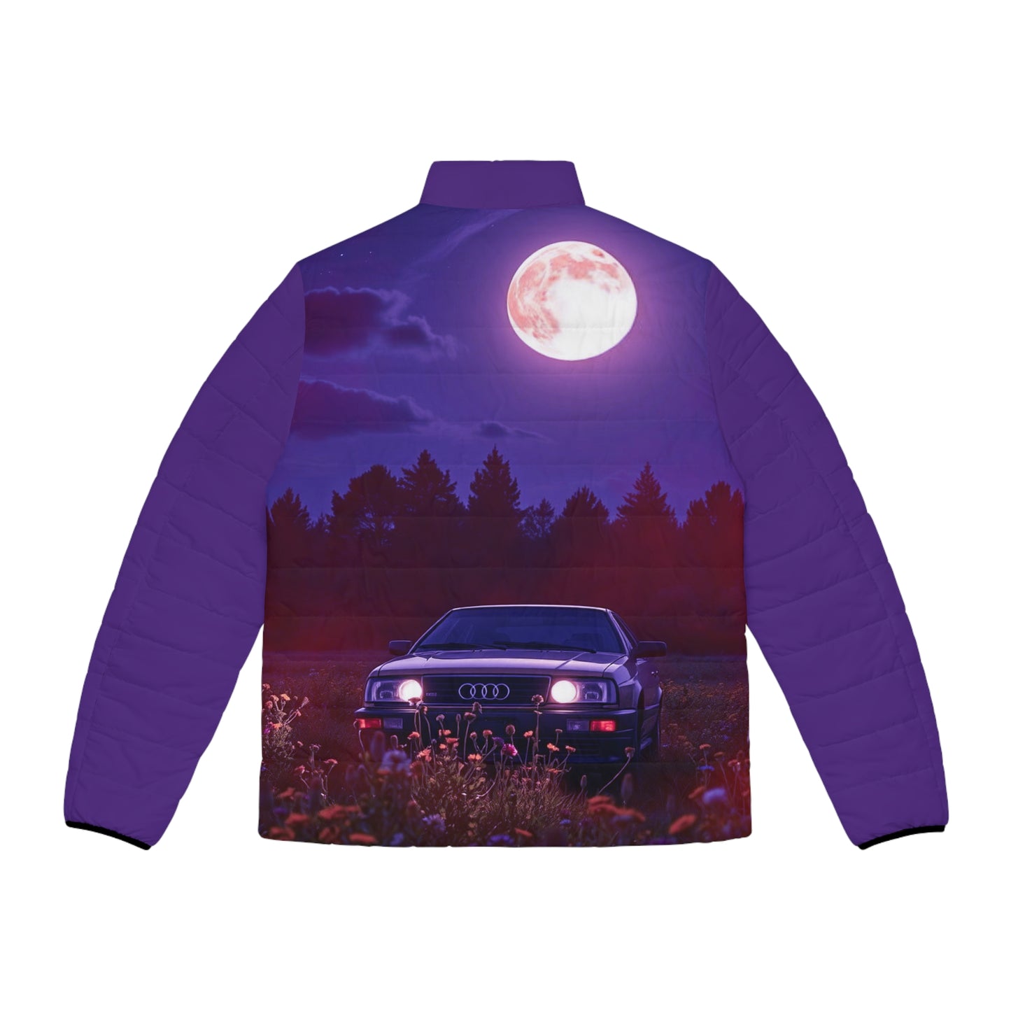 Trendy Men's Puffer Jacket (AOP) - Bold Graphic Design for Urban Adventurers, Streetwear, Outdoor Style, Unique Gift, Fall Fashion