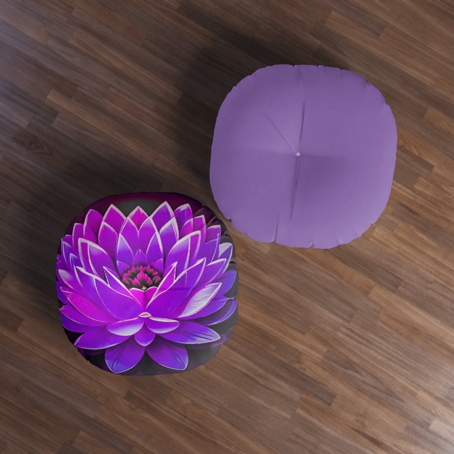 Vibrant Lotus Tufted Floor Pillow - Round Meditation Seat
