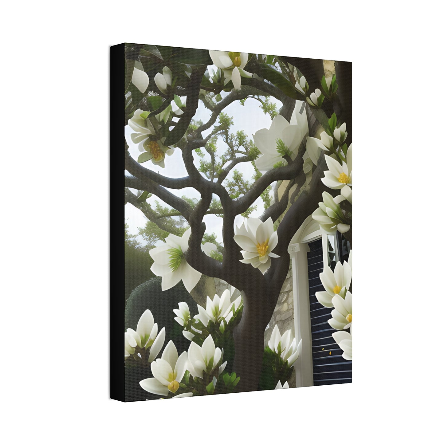 Floral Canvas Art Print - 1.5' Stretched Wall Decor with Magnolia Design