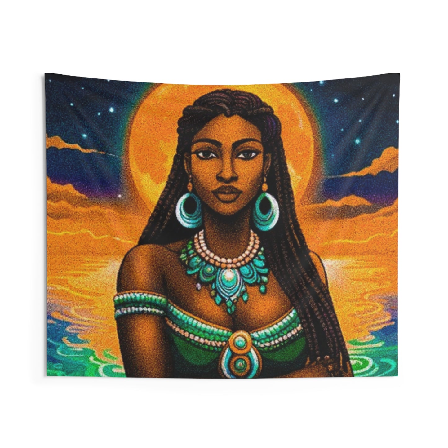 Bohemian Goddess Indoor Wall Tapestry - Ethnic Home Decor, Perfect for Meditation & Relaxation