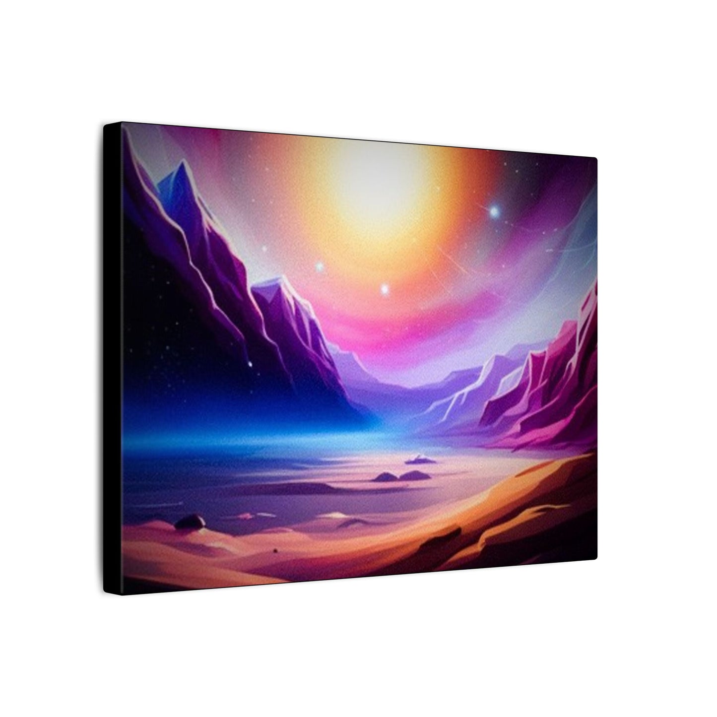 GOOD KARMA. Stretched Canvas Art - Vibrant Sunset Landscape