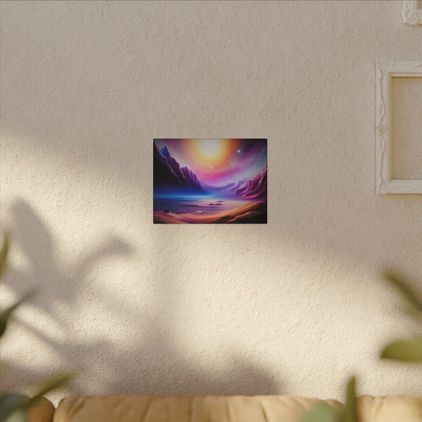GOOD KARMA. Stretched Canvas Art - Vibrant Sunset Landscape