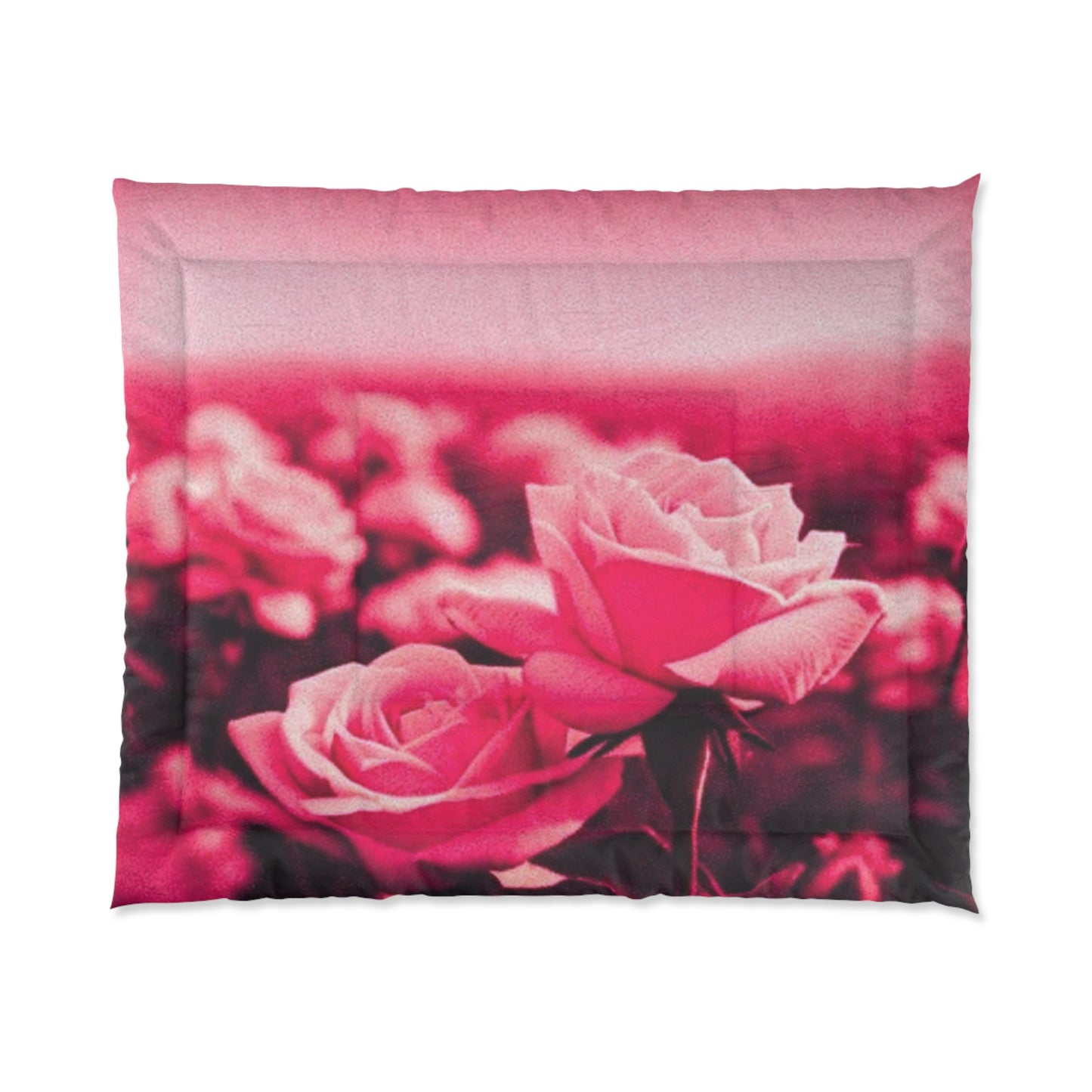 Romantic Pink Rose Comforter - Cozy Floral Bedroom Decor