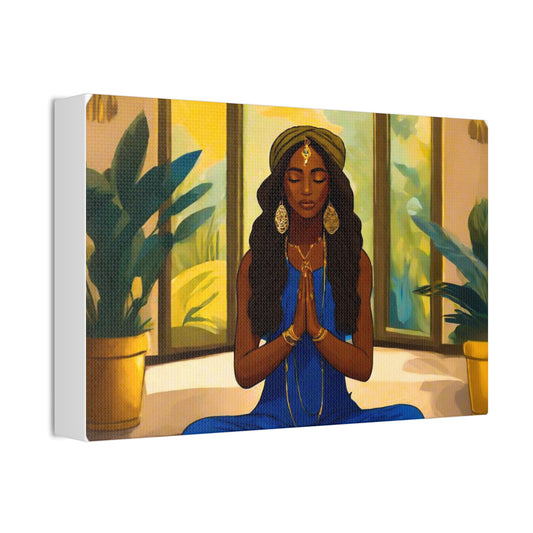 Meditation Canvas Wall Art - Serene Woman in Nature