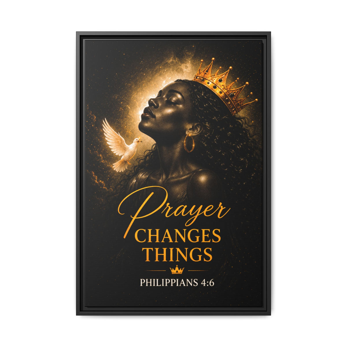 Prayer Changes Things Canvas Wall Art — Philippians 4:6 Framed Matte Print