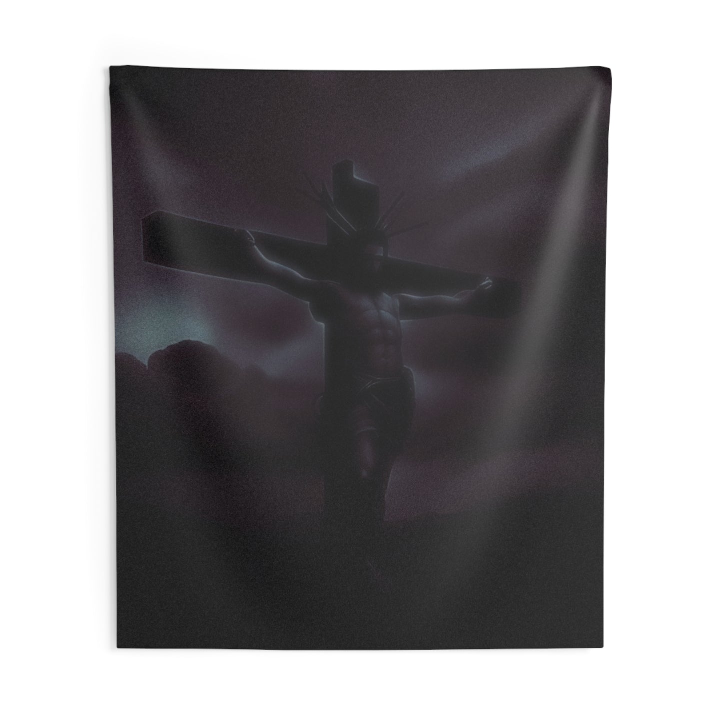 Dark Christ Wall Tapestry - Spiritual Home Decor for Faith and Reflection